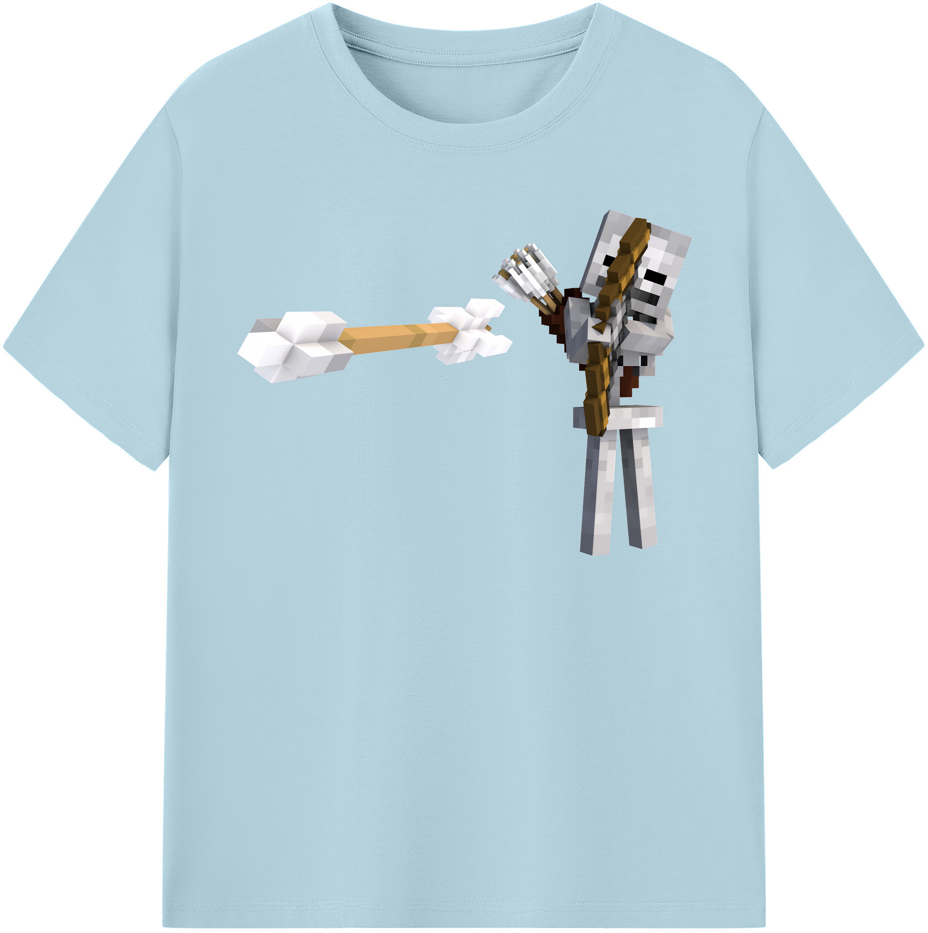 （画像用） マインクラフト ブロックの世界 Minecraft MC Block world 綿100％半袖Tシャツ（フロントプリント）